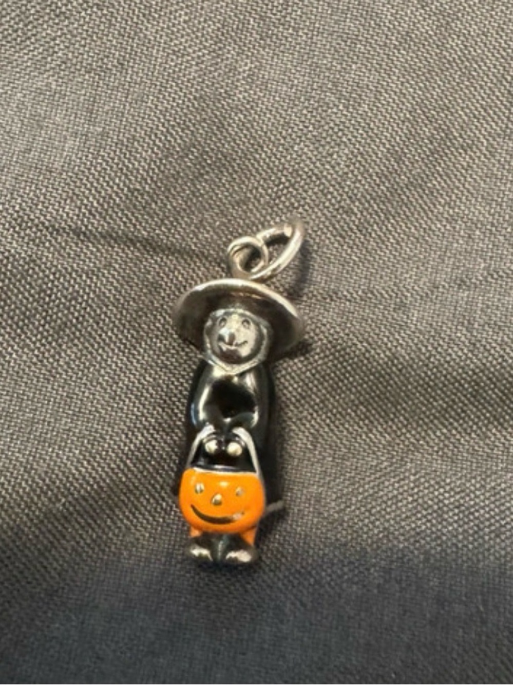 James Avery enamel Witch Charm with Orange Pumpkin Halloween